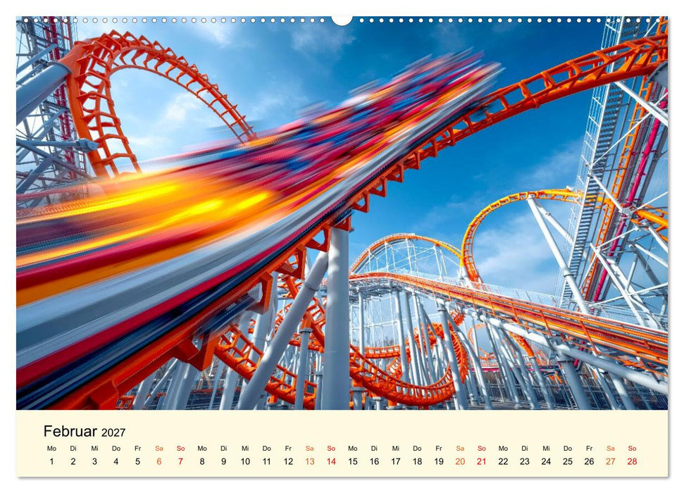 Achterbahn - High Tech, High Speed, High Thrill (CALVENDO Premium Wandkalender 2027)