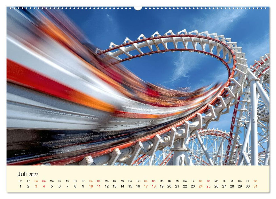 Achterbahn - High Tech, High Speed, High Thrill (CALVENDO Premium Wandkalender 2027)