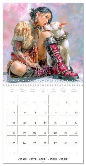 Mangas d'inspiration asiatique – Mangas de femmes tatouées (CALVENDO Calendrier mensuel 2027)