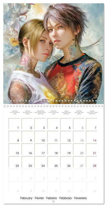 Mangas d'inspiration asiatique – Mangas de femmes tatouées (CALVENDO Calendrier mensuel 2027)