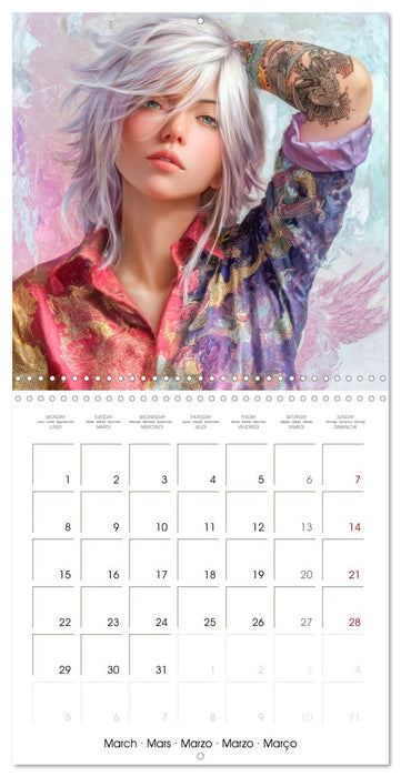 Mangas d'inspiration asiatique – Mangas de femmes tatouées (CALVENDO Calendrier mensuel 2027)