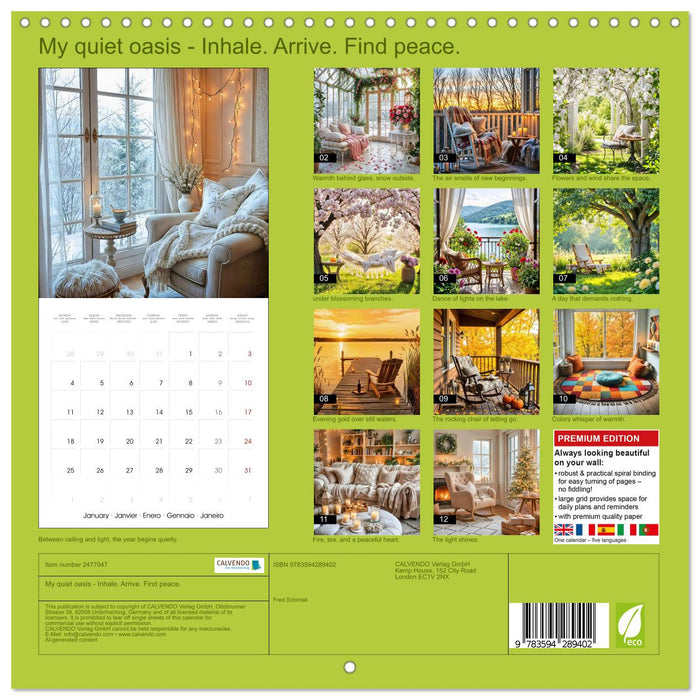 My quiet oasis - Inhale. Arrive. Find peace. (CALVENDO Monthly Calendar 2027)