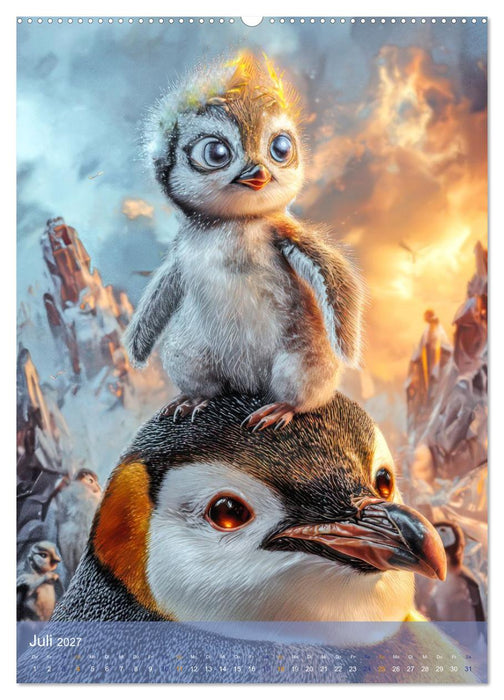 Drollige Pinguine - Malerische Fantasiewerke (CALVENDO Premium Wandkalender 2027)