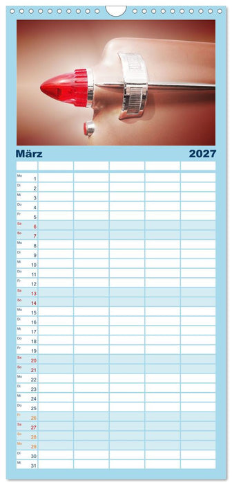 US Klassiker Farbenfrohe Heckansichten (CALVENDO Familienplaner 2027)