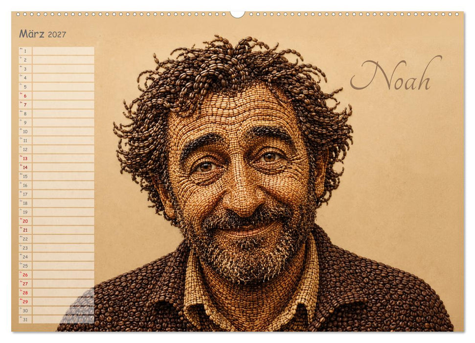 Kaffeetypen - Charakterköpfe aus Bohnen (CALVENDO Wandkalender 2027)