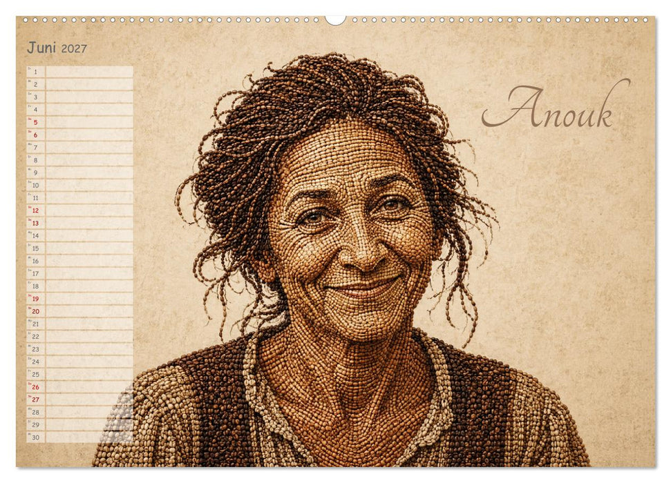 Kaffeetypen - Charakterköpfe aus Bohnen (CALVENDO Wandkalender 2027)