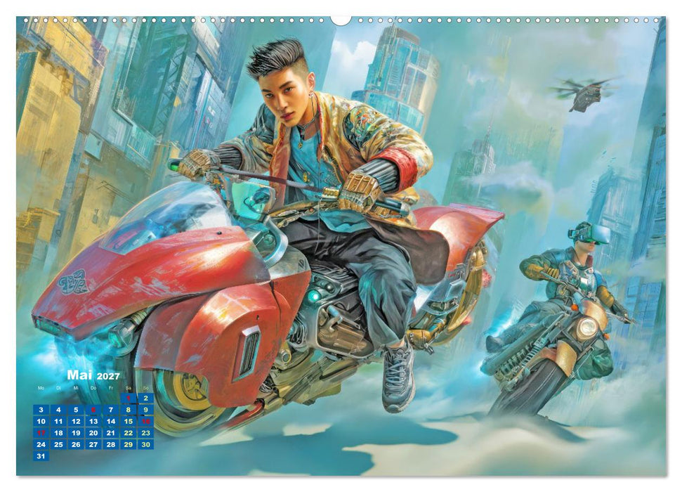 Cyberpunk Rennen - Atemberaubende Szenen (CALVENDO Premium Wandkalender 2027)