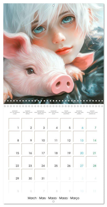 Mangas – Des amitiés animales (CALVENDO Calendrier mensuel 2027)