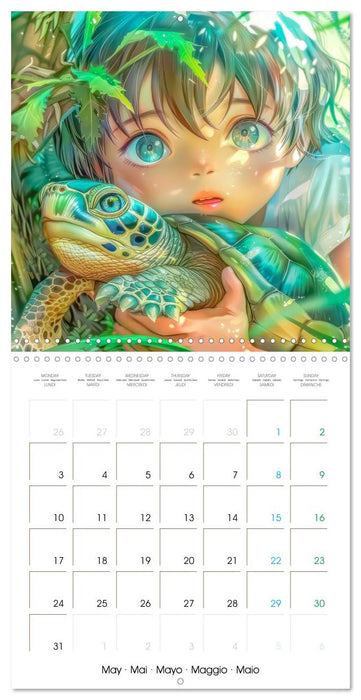 Mangas – Des amitiés animales (CALVENDO Calendrier mensuel 2027)