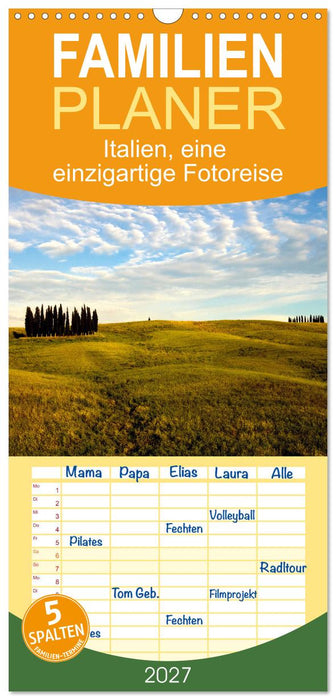 Italien, eine einzigartige Fotoreise (CALVENDO Familienplaner 2027)