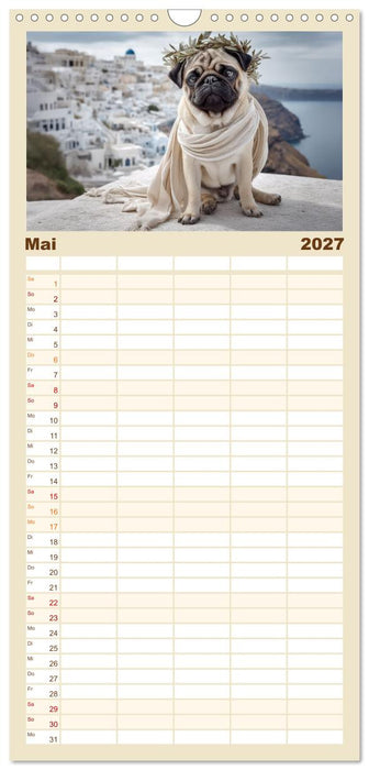 Eine Mopsige Weltreise (CALVENDO Familienplaner 2027)