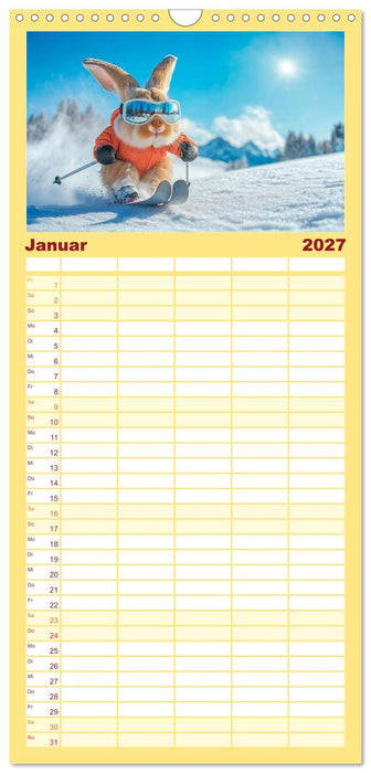 Kaninchen auf Reisen (CALVENDO Familienplaner 2027)