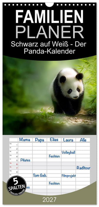 Schwarz auf Weiß - Der Panda-Kalender (CALVENDO Familienplaner 2027)