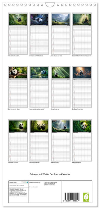 Schwarz auf Weiß - Der Panda-Kalender (CALVENDO Familienplaner 2027)