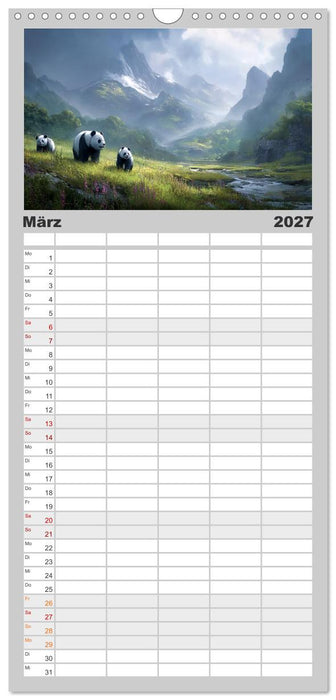 Schwarz auf Weiß - Der Panda-Kalender (CALVENDO Familienplaner 2027)