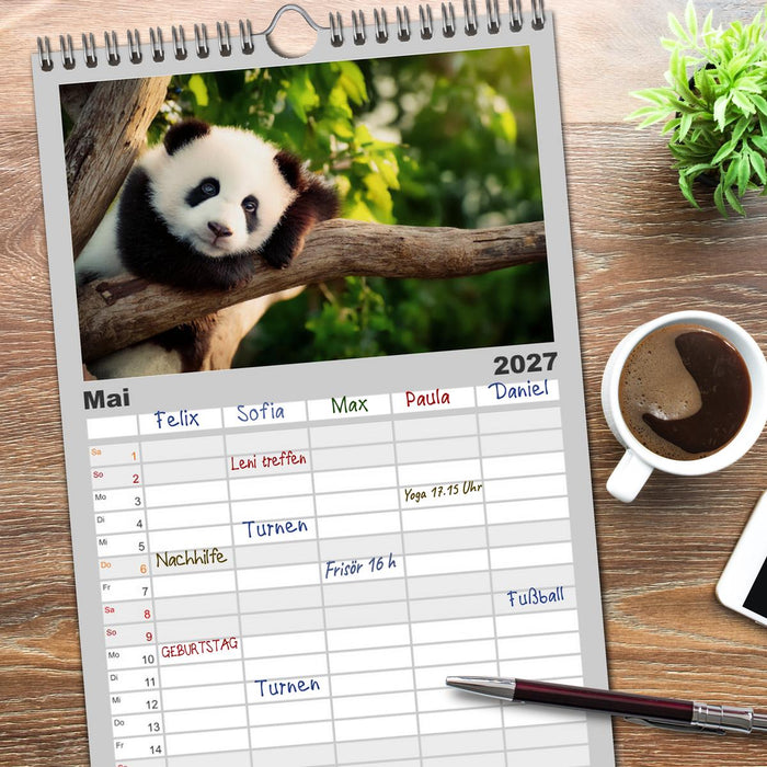 Schwarz auf Weiß - Der Panda-Kalender (CALVENDO Familienplaner 2027)