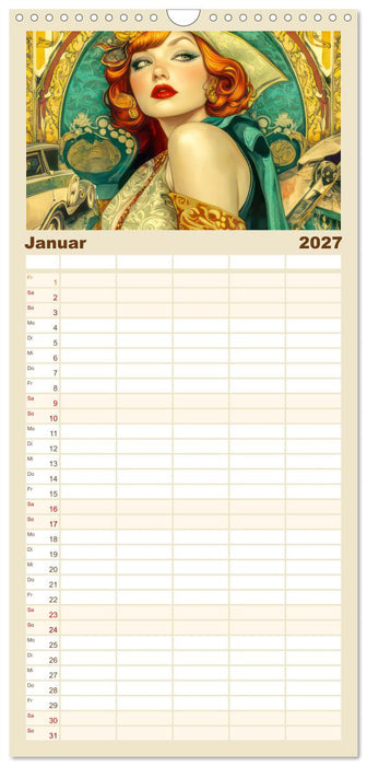 Die Epoche Art Nouveau - Mit eleganter Mode (CALVENDO Familienplaner 2027)