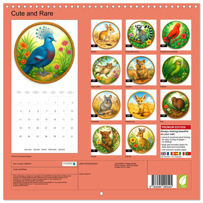 Cute and Rare (CALVENDO Monthly Calendar 2027)