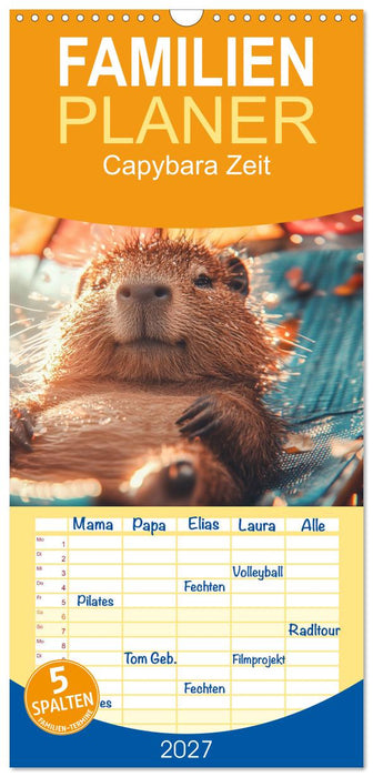 Capybara Zeit (CALVENDO Familienplaner 2027)