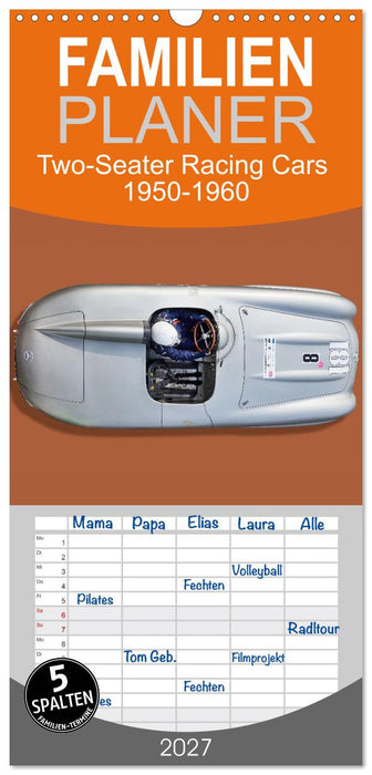 Two-Seater Racing Cars 1950-1960 (CALVENDO Familienplaner 2027)