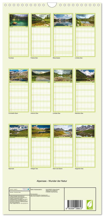 Alpensee - Wunder der Natur (CALVENDO Familienplaner 2027)