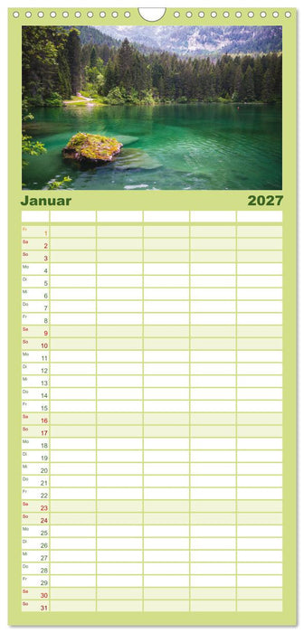 Alpensee - Wunder der Natur (CALVENDO Familienplaner 2027)