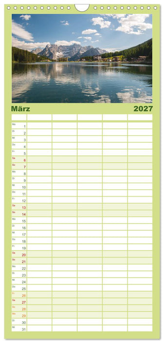 Alpensee - Wunder der Natur (CALVENDO Familienplaner 2027)