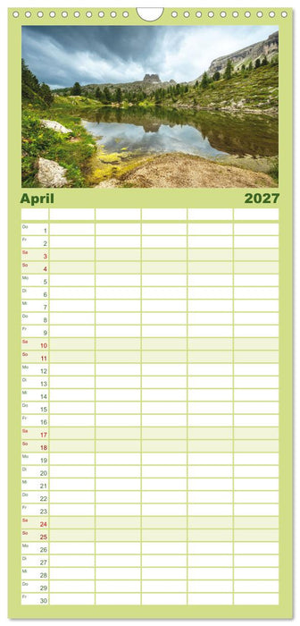 Alpensee - Wunder der Natur (CALVENDO Familienplaner 2027)