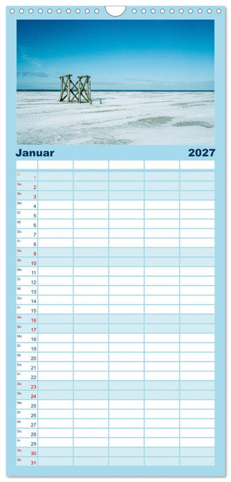 Nordfriesland - weiter Horizont, faszinierende Natur, idyllische Städte (CALVENDO Familienplaner 2027)