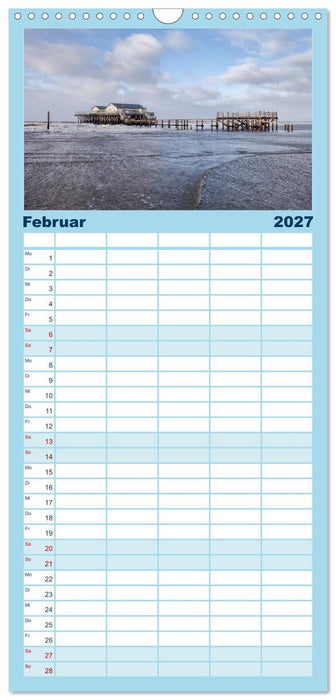 Nordfriesland - weiter Horizont, faszinierende Natur, idyllische Städte (CALVENDO Familienplaner 2027)