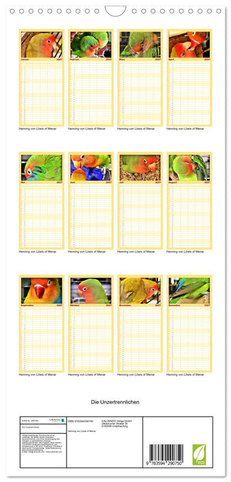 Die Unzertrennlichen (CALVENDO Familienplaner 2027)