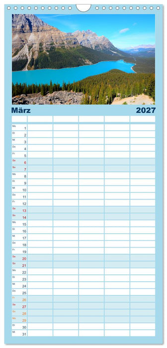 Kanadas Rocky Mountains: Zwischen Gipfeln & glasklaren Seen (CALVENDO Familienplaner 2027)
