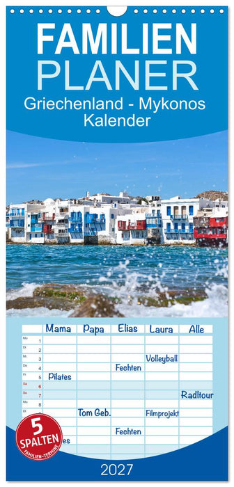 Griechenland - Mykonos Kalender (CALVENDO Familienplaner 2027)