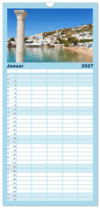 Griechenland - Mykonos Kalender (CALVENDO Familienplaner 2027)