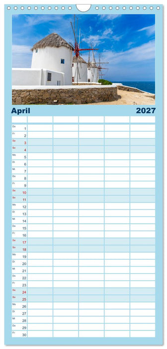Griechenland - Mykonos Kalender (CALVENDO Familienplaner 2027)