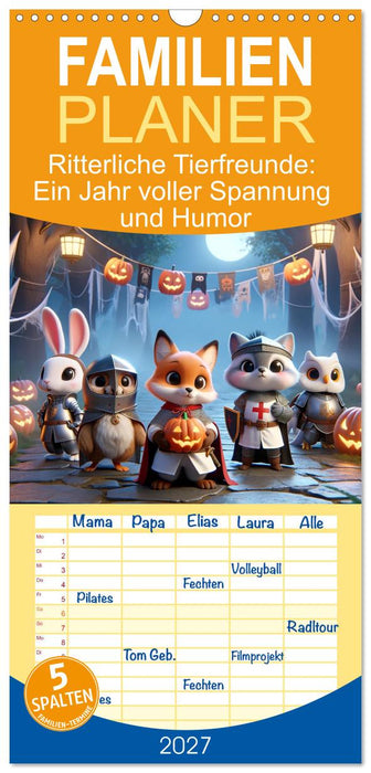 Ritterliche Tierfreunde: Ein Jahr voller Spannung und Humor (CALVENDO Familienplaner 2027)