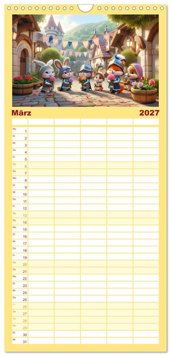 Ritterliche Tierfreunde: Ein Jahr voller Spannung und Humor (CALVENDO Familienplaner 2027)