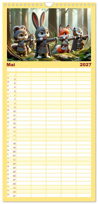 Ritterliche Tierfreunde: Ein Jahr voller Spannung und Humor (CALVENDO Familienplaner 2027)