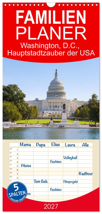 Washington, D.C., Hauptstadtzauber der USA (CALVENDO Familienplaner 2027)