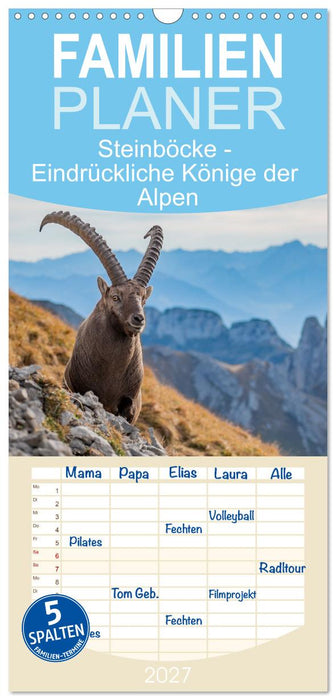 Steinböcke - Eindrückliche Könige der Alpen (CALVENDO Familienplaner 2027)