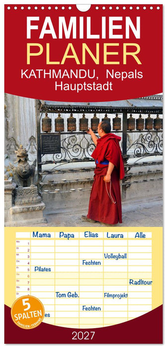 KATHMANDU, Nepals Hauptstadt (CALVENDO Familienplaner 2027)