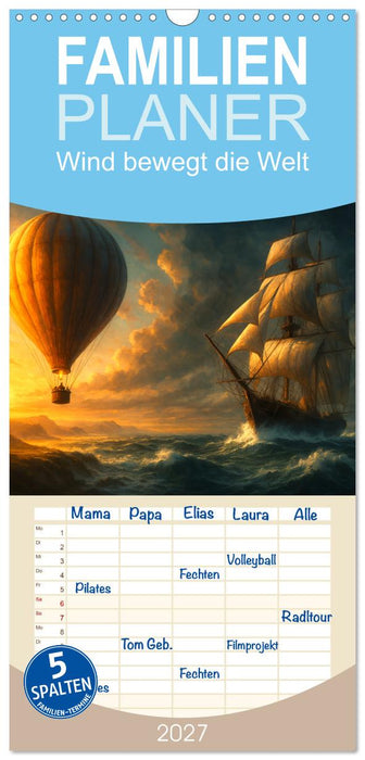 Wind bewegt die Welt (CALVENDO Familienplaner 2027)