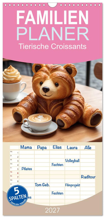 Tierische Croissants (CALVENDO Familienplaner 2027)