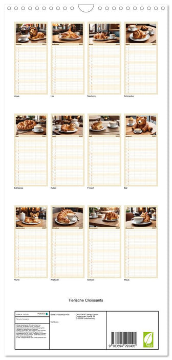Tierische Croissants (CALVENDO Familienplaner 2027)