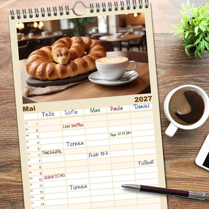 Tierische Croissants (CALVENDO Familienplaner 2027)