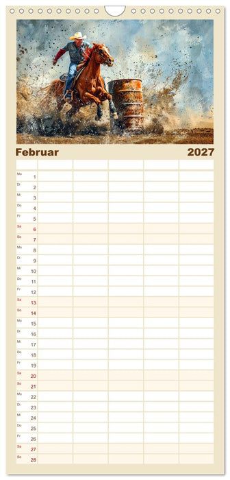 Pferde, Freiheit, Westernreiten (CALVENDO Familienplaner 2027)