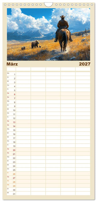 Pferde, Freiheit, Westernreiten (CALVENDO Familienplaner 2027)