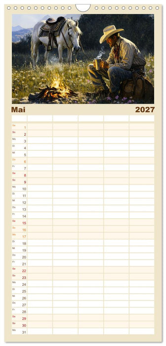 Pferde, Freiheit, Westernreiten (CALVENDO Familienplaner 2027)