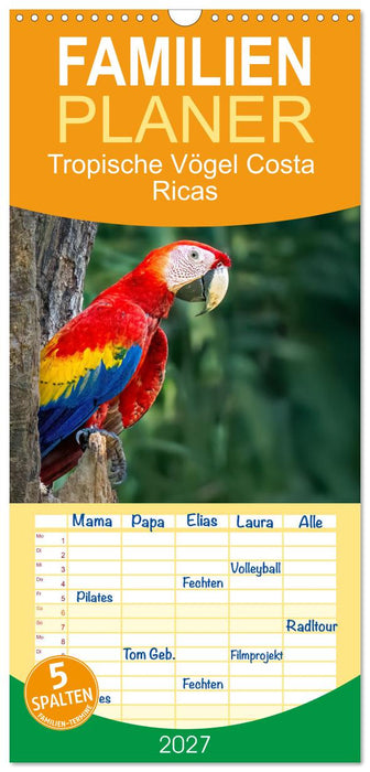 Tropische Vögel Costa Ricas (CALVENDO Familienplaner 2027)