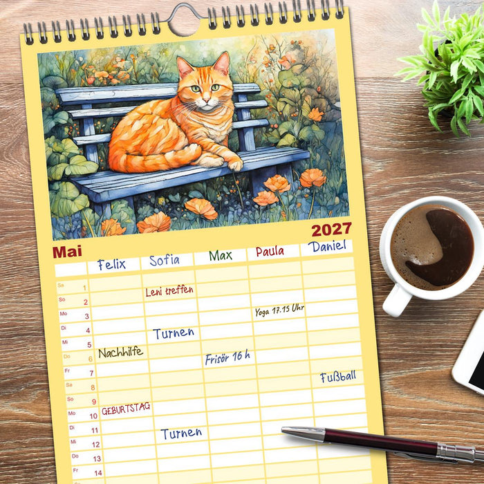 Katzenzauber - Katzenkalender mit stimmungsvollen Bildern (CALVENDO Familienplaner 2027)